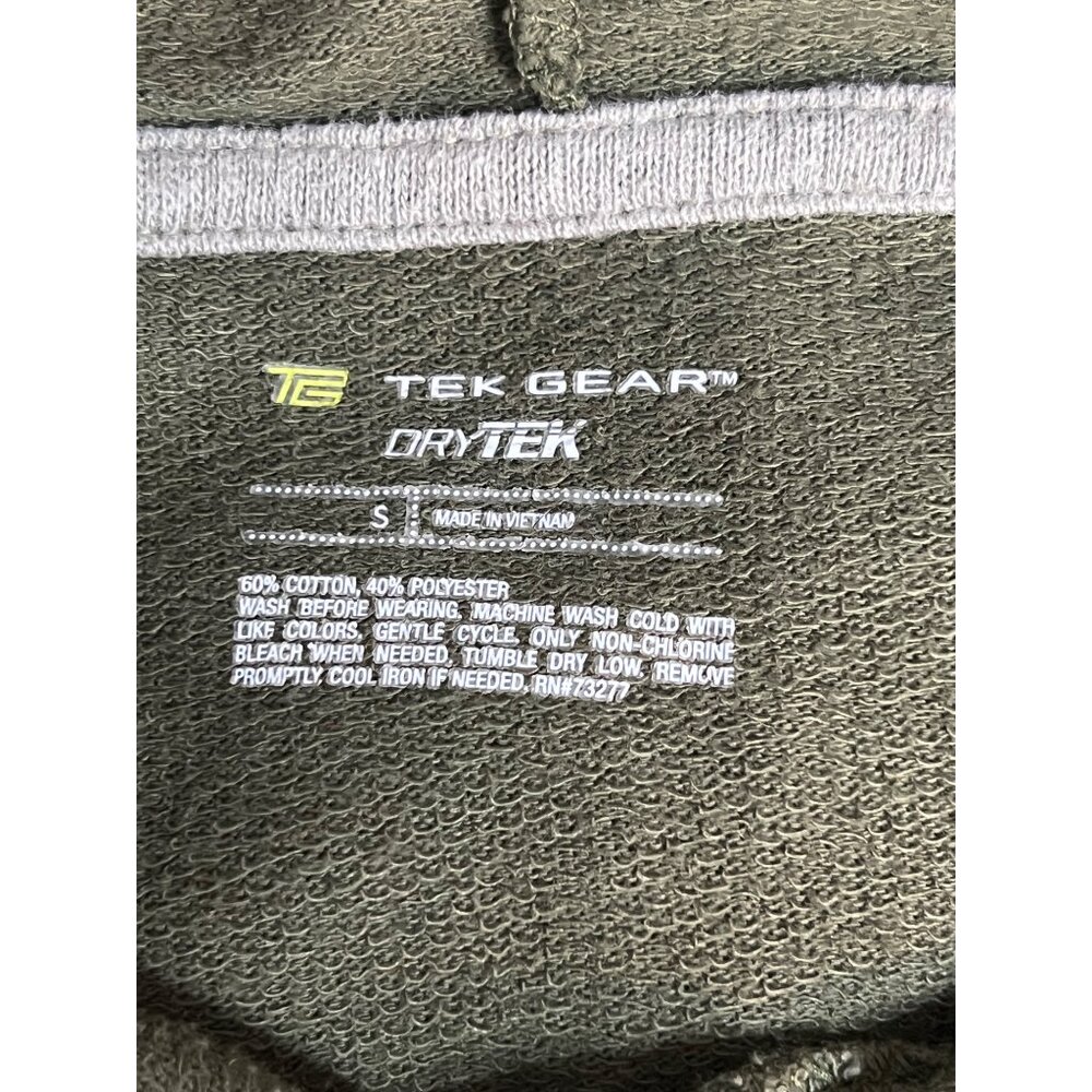 Tek Gear Dry Tek Olive Green & Gray Men's Hoodie Sweatshirt S Outdoors Hiking - Picture 7 of 11